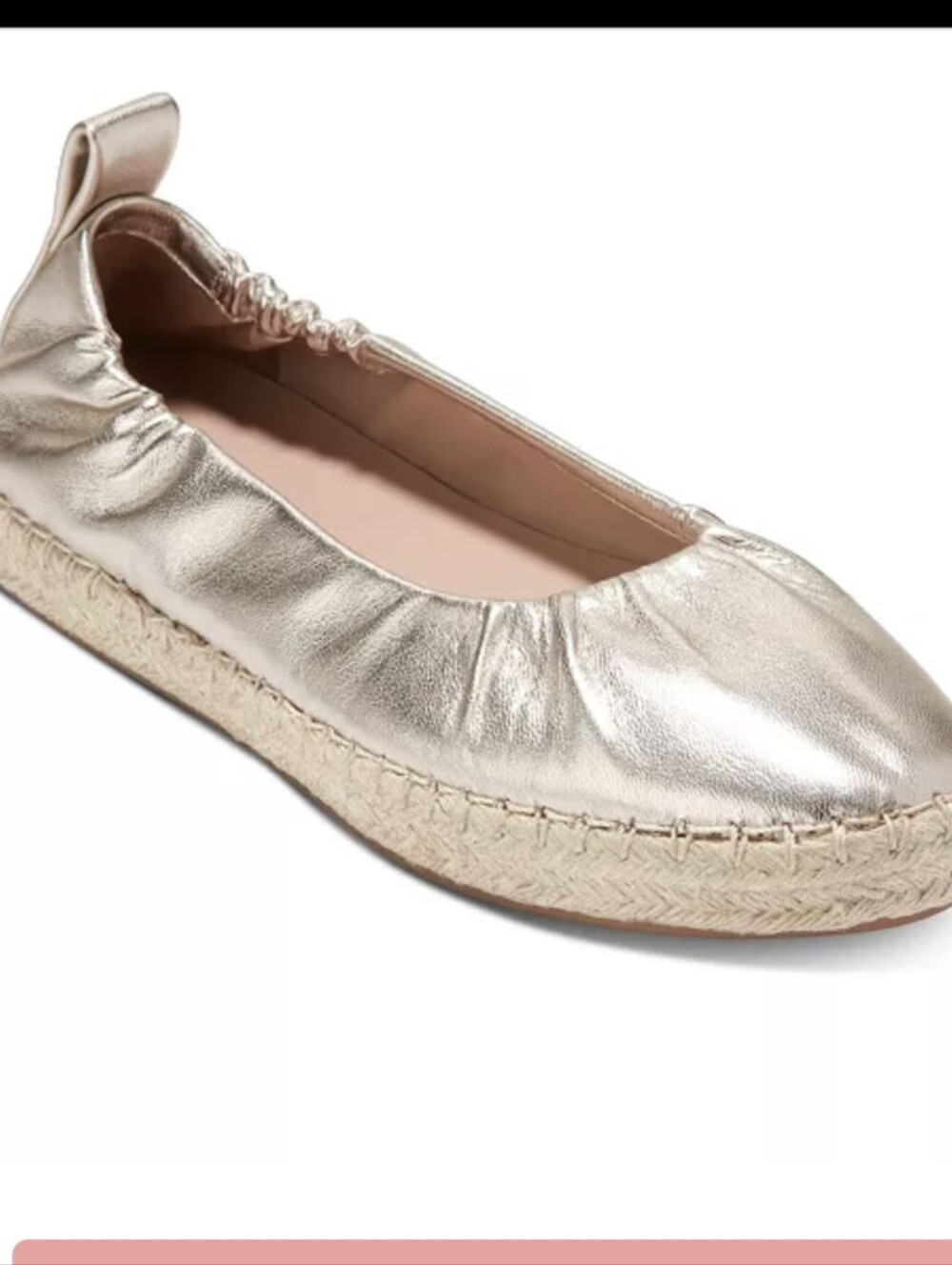 NWOB Cole Haan Women's Seaboard Almond-Toe Slip-On Ballet Flats — Gold Size 7.5
